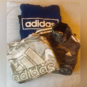 Three kids adidas sweatshirts